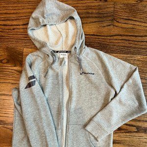 NWOT Babolat boys grey full zip hoodie - size 12-14